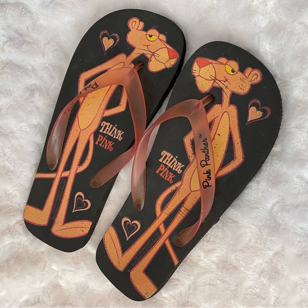 PINK PANTHER Flip Flops Sandals women’s size 10